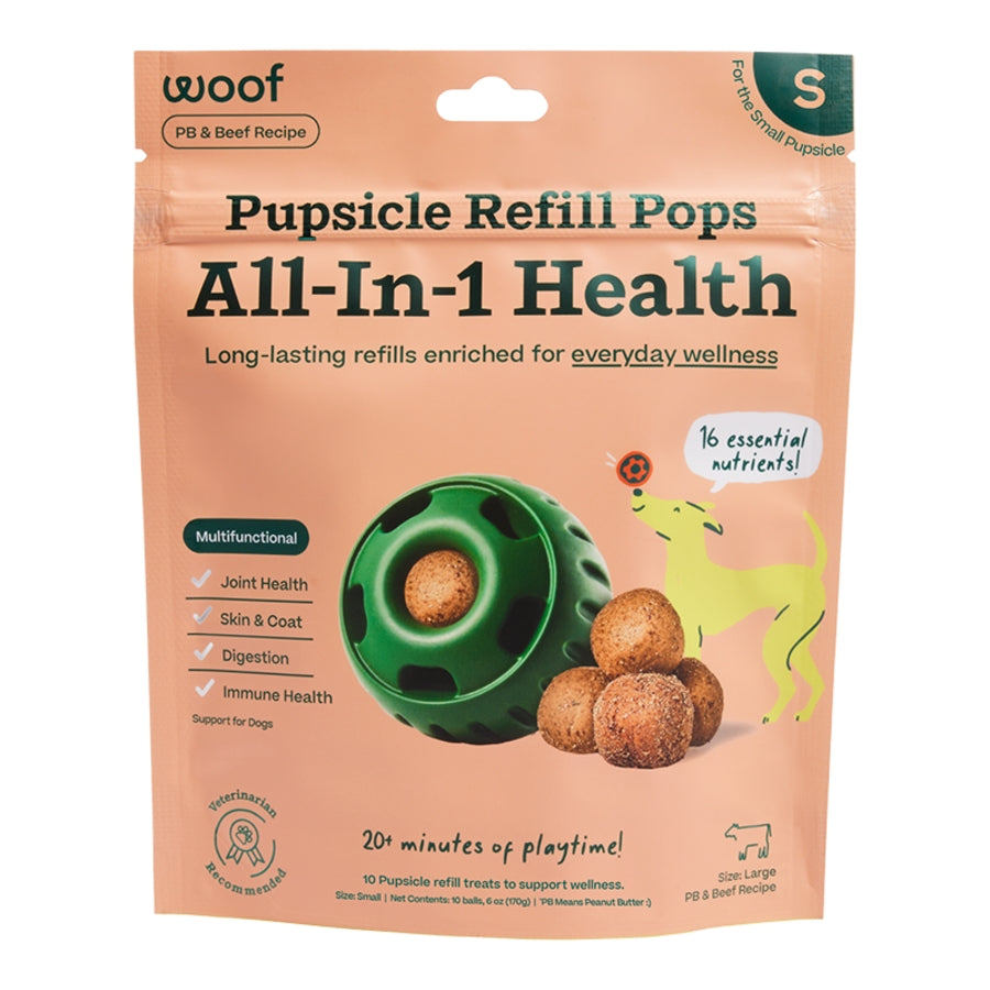 Woof Dog All-in-1 Health PB & Beef Refill Pops Small 10 pack