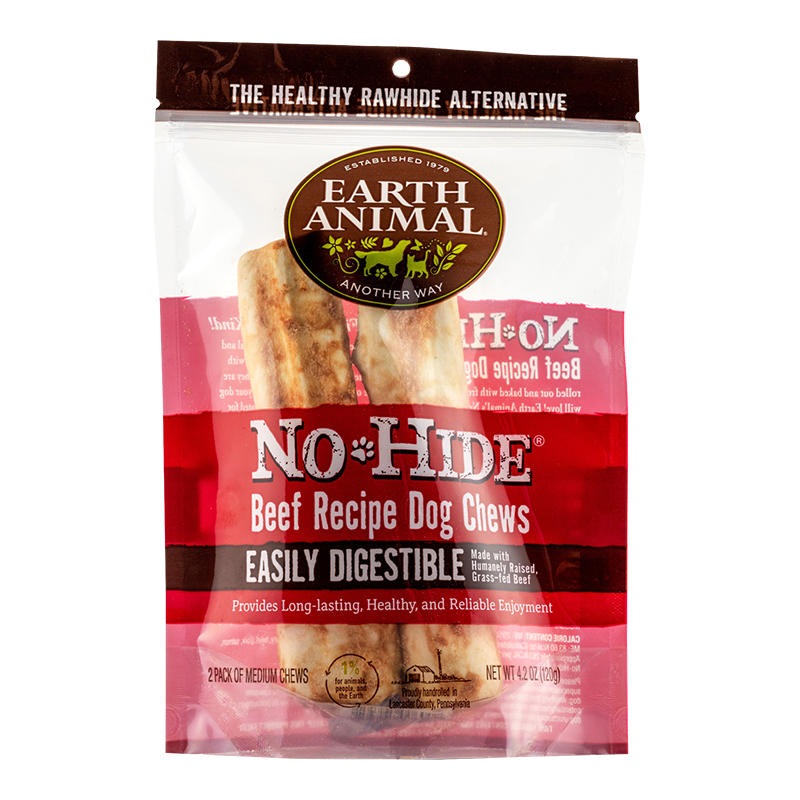 Earth Animal No Hide Beef Rolls Dog Chew 2 Pack Medium