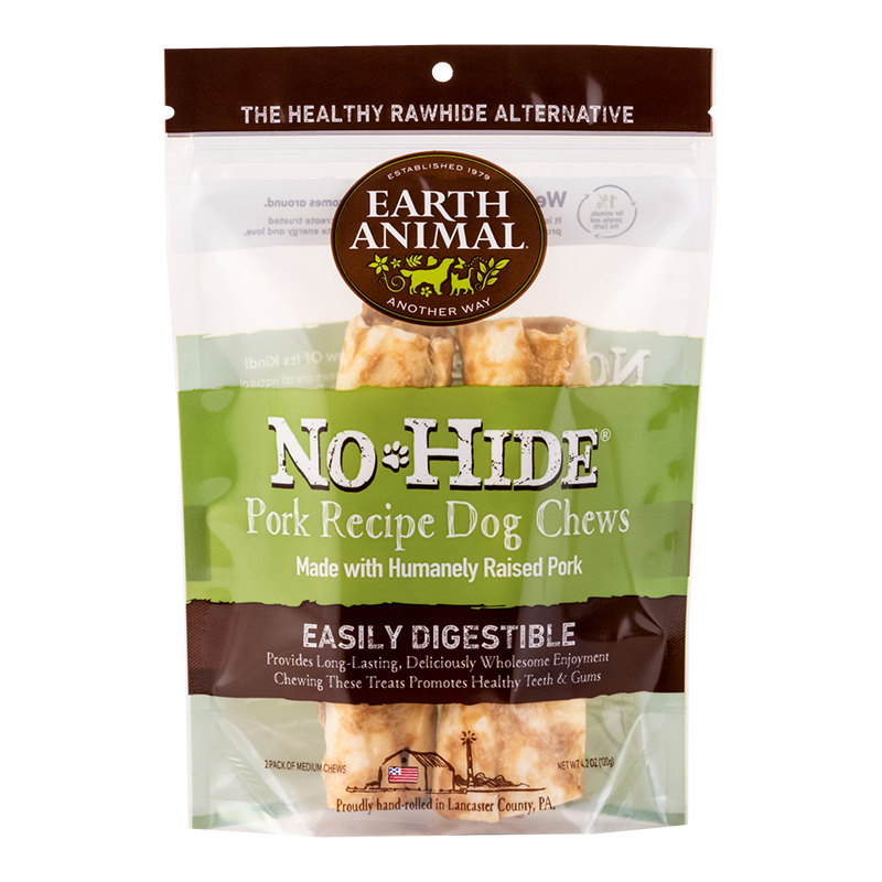 Earth Animal No Hide Pork Chew Medium 2pk Dog Treat