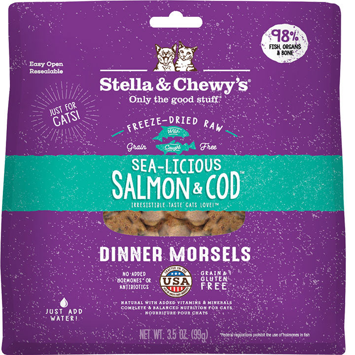Stella & Chewy Salmon Cod Morsels Freeze Dried Cat Food