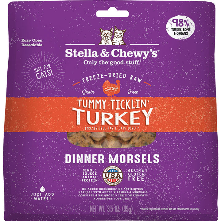 Stella & Chewy Turkey Dinner Morsels Freeze Dried Cat Food 8 oz