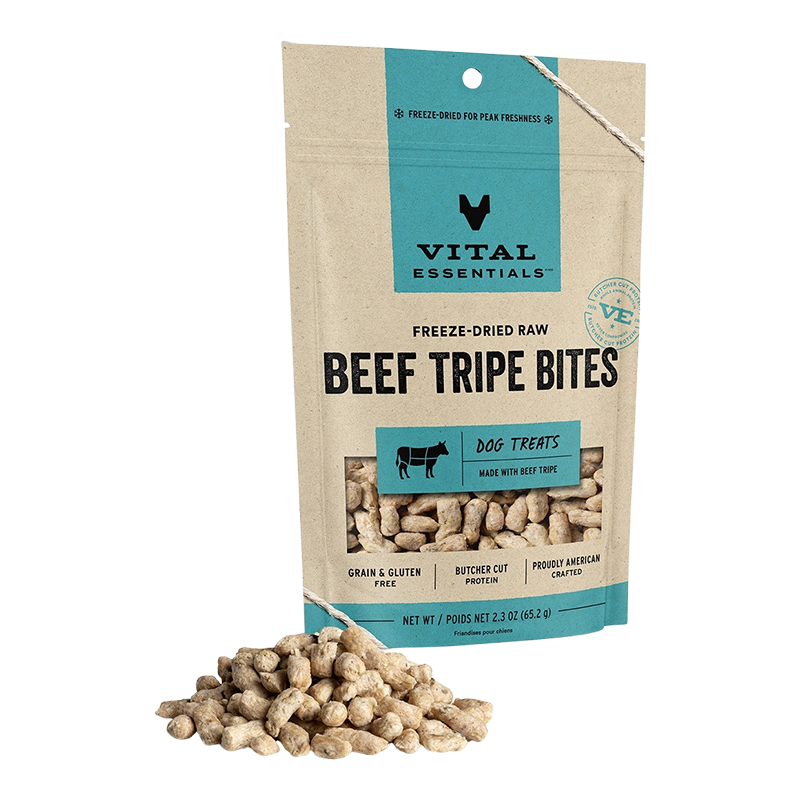 Vital Essentials Beef Tripe Bites Freeze Dried Dog Treat