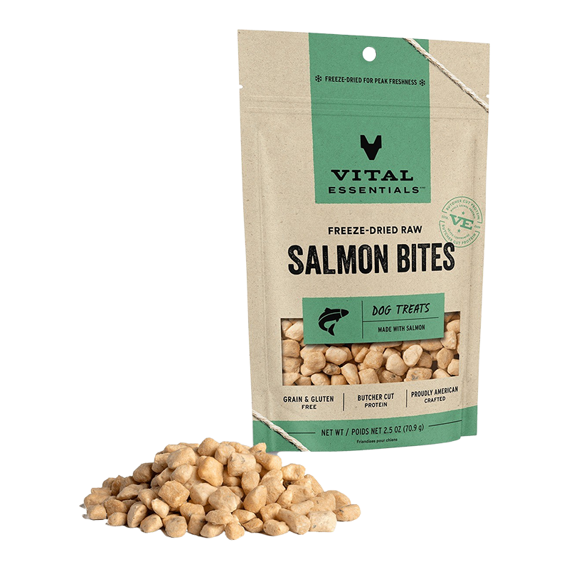 Vital Essentials Salmon Bites Freeze Dried Dog Treat 2.5 oz