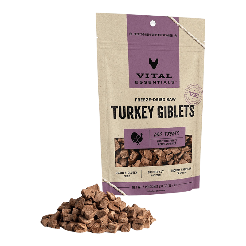 Vital Essentials Turkey Giblets Freeze Dried Dog Treat 2 oz