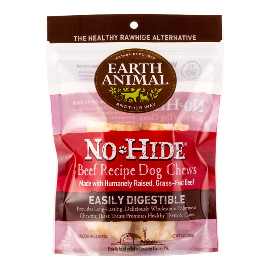 Earth Animal No Hide Beef Roll 2 Pack Dog Treat Small