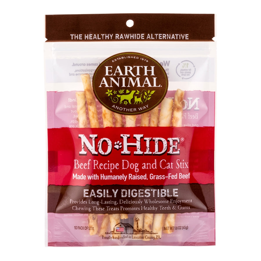 Earth Animal No Hide Beef Stick Small 10 Pack Dog Treat