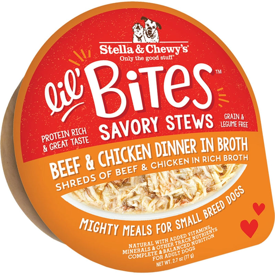 Stella & Chewy's Lil' Bites Savory Stews Beef & Chicken Dinner in Broth Dog Food