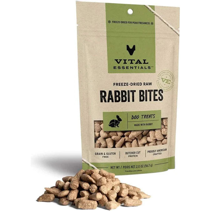 Vital Essentials Rabbit Bites Freeze Dried Dog Treat