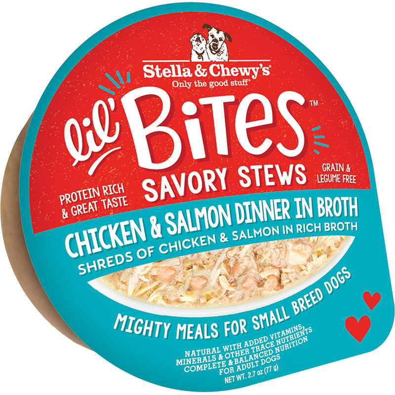 Stella & Chewy's Lil' Bites Savory Stews Chicken & Salmon Dinner in Broth